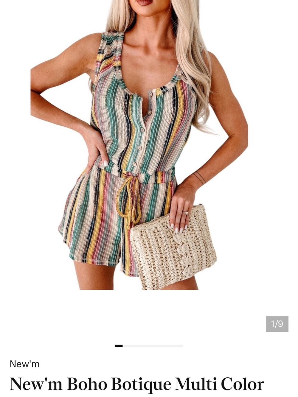 New’m boho striped boutique romper small